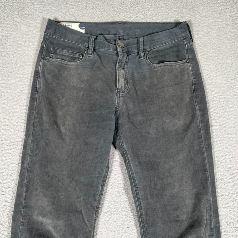 Marine Layer Pants Mens 30x32 Gray Cambridge Corduroy Slim Straight Casual Logo - Picture 2 of 11